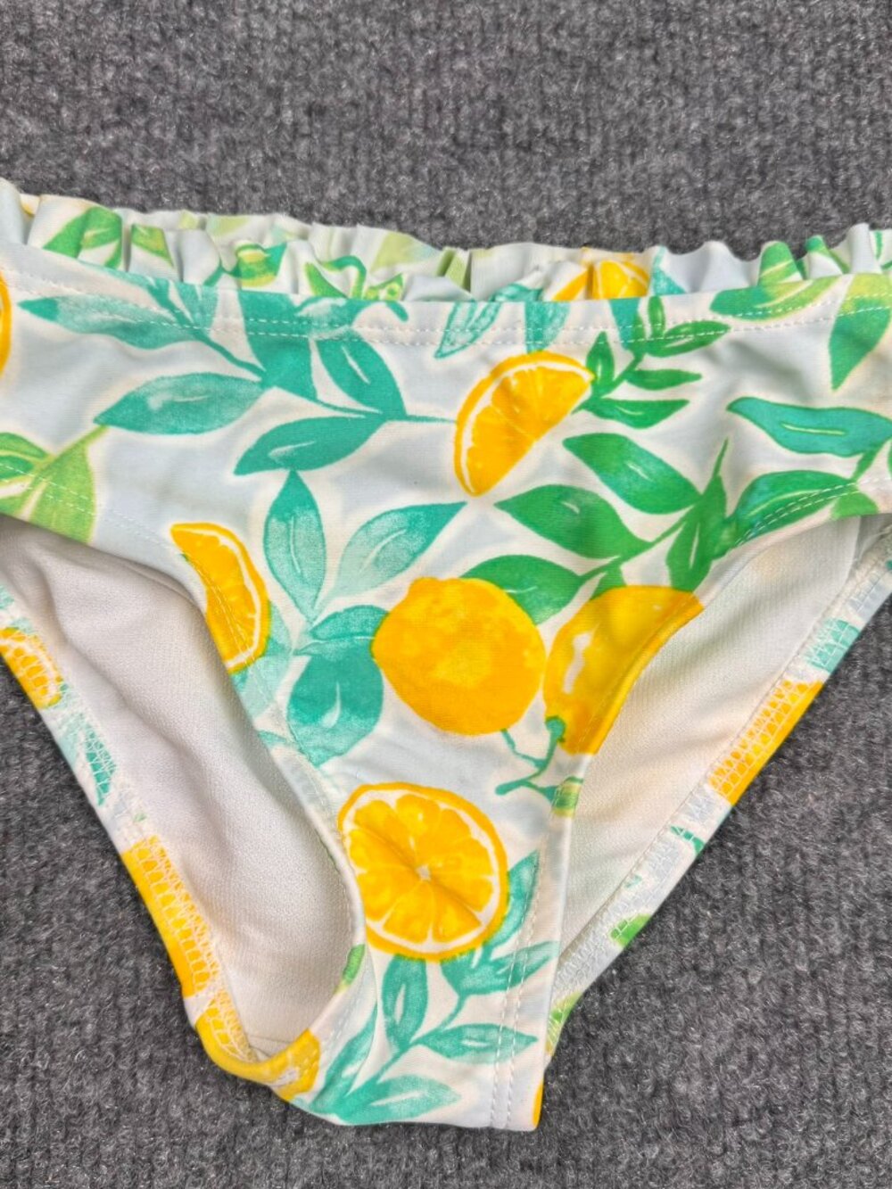 Girls Lemon Print Ruffled Swimsuit Bottom Size 4T Bathing Suit Bottoms